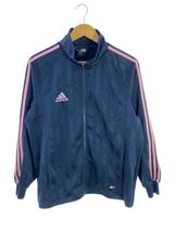 adidas◆ジャケット/M/ポリエステル/NVY/ストライプ/JD1018_画像1