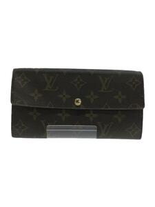 LOUIS VUITTON◆2)ポルト・フォイユ・サラ_モノグラム・キャンバス_BRW_ブラウン/PVC/BRW/総柄/レディース