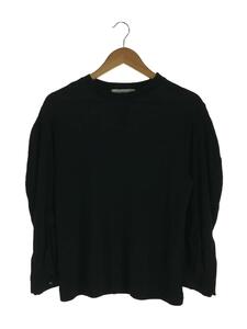 TOGA PULLA*black draped knitted top/ long sleeve cut and sewn /36/ rayon / black /TP12-JK236