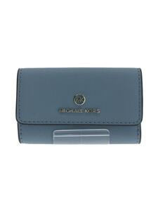 MICHAEL KORS◆キーケース/レザー/BLU/無地/レディース