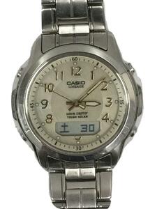 CASIO* solar wristwatch / analogue / stainless steel /SLV/LCW-100