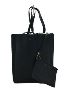 CELINE◆CABAS/スウェード切替/トートバッグ/レザー/BLK/無地