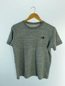 THE NORTH FACE◆S/S SQUARE LOGO TEE_ショートスリーブ スクエア ロゴ Tシャツ/M/ポリエステル/グレー