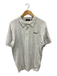 X-LARGE◆23SS/EMBROIDERED KNIT POLO SHIRT/M/コットン/GRY/101232013009