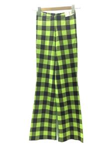 MAISON SPECIAL* block check knitted pants / bottom /36/ cotton / green / check /21211465101