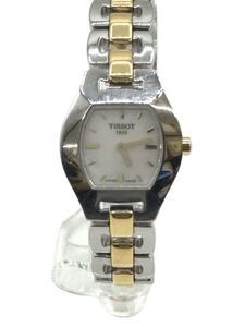 TISSOT◆クォーツ腕時計/アナログ/ステンレス/WHT/GLD/SS/G343