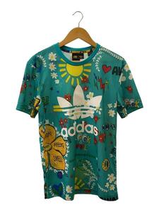 adidas◆Tシャツ/XO/ポリエステル/GRN/総柄/AGC002