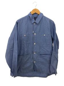 Woolrich◆ウールブレンドパジャマオーバーシャツ/長袖シャツ/M/コットン/BLU/無地/WJSI0045