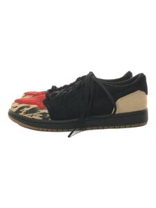 NIKE◆×SOLE FLY/AIR JORDAN 1 RETRO LOW OG SP/ローカットスニーカー/26cm/BLK