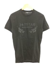 DSQUARED2◆24-7 STAR/Tシャツ/S/コットン/BLK/無地/S74GD0232