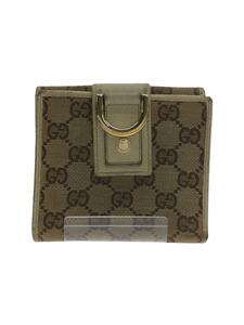 GUCCI◆2ツ折サイフ_GGキャンバス/キャンバス/BRW/レディース