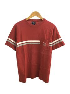 STUSSY◆90s/80INTERNATIONAL T-SHIRT/OLD/Tシャツ/M/コットン/RED