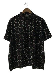 CALEE◆Annulus pattern amunzen cloth S/S shirt/L/レザー/ブラック/総柄