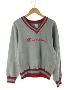 Champion◆チャンピオン/スウェット/L/コットン/GRY/リバースウィーブ/リブライン/Vネック/90s