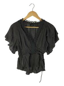 ISABEL MARANT◆レース半袖ブラウス/36/コットン/GRY/HT1739-20E021I