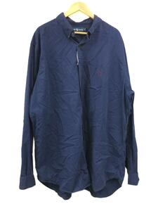 POLO RALPH LAUREN◆長袖シャツ/2L/コットン/NVY/無地