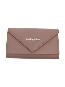 BALENCIAGA◆ペーパー/6連キーケース/レザー/PNK/無地/レディース