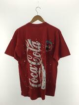 Coca・Cola◆Tシャツ/XL/コットン/RED/90s/コーラ_画像2