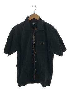 STUSSY◆半袖シャツ/S/コットン/BLK/紺タグ