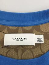 COACH◆Tシャツ/L/コットン/BLU/無地/F68807_画像3