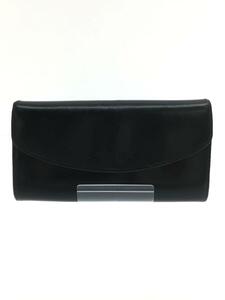 CELINE◆長財布/レザー/BLK/レディース/角スレ有