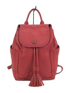 TORY BURCH* rucksack / leather /RED/ plain 