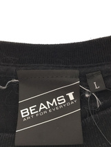 BEAMS◆長袖Tシャツ/L/コットン/BLK/プリント_画像3