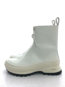 JIL SANDER◆21AW/ジップアップアンクルブーツ/Vibramソール /39/WHT/レザー/JP37002A