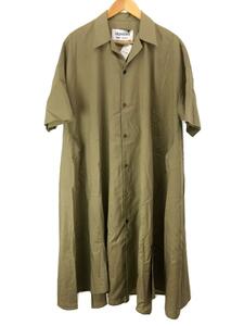 nagonstans◆Linen blendポプリンロングシャツ/シャツワンピース/M/リネン/BEG/無地