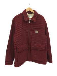 Carhartt◆デトロイトジャケット/XL/ウール/RED/千鳥格子/I026724.9N.90.03