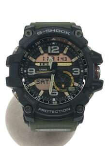 CASIO◆クォーツ腕時計・G-SHOCK/デジアナ/ラバー/BLK/GRN/SS