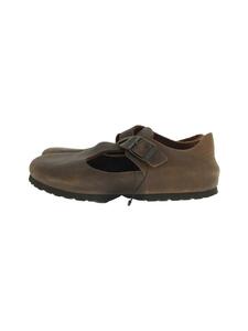 BIRKENSTOCK◆レザーサンダル/22.5cm/BRW/レザー/色褪せ有/擦れ有