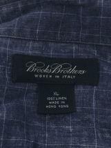 BROOKS BROTHERS◆長袖シャツ/XL/リネン/ネイビー/チェック_画像3