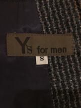 Y’s for men◆テーラードジャケット/S/ウール/GRY/ヘリンボーン_画像3