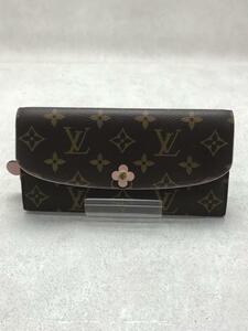 LOUIS VUITTON◆ポルト・フォイユ・エミリー_モノグラム・キャンバス_フラワーチャーム_BRW_ホットピンク/PVC/BRW/モノ