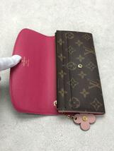 LOUIS VUITTON◆ポルト・フォイユ・エミリー_モノグラム・キャンバス_フラワーチャーム_BRW_ホットピンク/PVC/BRW/モノ_画像4