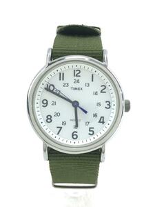 Timex ◆ Thai Mech/Quartz Watch/Analog/Canvas/WHT/KHK/CR2016CELL