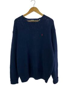 POLO RALPH LAUREN◆セーター(薄手)/XL/コットン/ネイビー/コットンニット