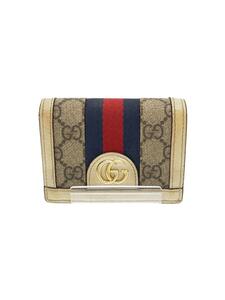 GUCCI◆2つ折り財布_オフィディア_GGスプリーム_ウェブ/レザー/メンズ/少々使用感有