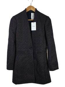 theory◆BLAZER COAT/ノーカラー/ブレザーコート/-/ウール/NVY/無地