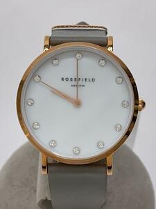 ROSEFIELD◆クォーツ腕時計/アナログ/レザー/WHT/GRY/W89-RF941-001723