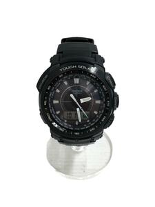 CASIO◆ソーラー腕時計・PROTREK/デジアナ/GRY/BLK/SS