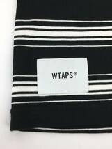 WTAPS◆長袖Tシャツ/COTTON．TEXTILE/2/コットン/BLK/ボーダー/222ATDT-CSM13_画像6