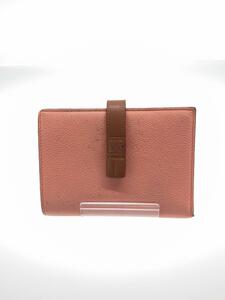 LOEWE◆2つ折り財布/レザー/PNK/無地/レディース