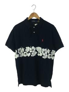 POLO RALPH LAUREN◆ハイビスカス×ネイビー/アロハテイスト/CUSTOMSLIMFIT/L/コットン/NVY/無地