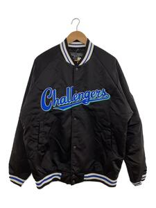 CHALLENGER◆スタジャン/キルティング/ワッペン/XL/ナイロン/BLK/無地/CLG-JK 023-003