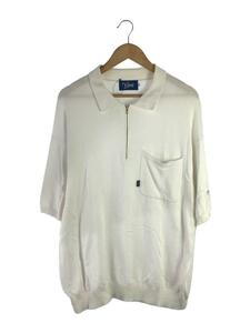 Keboz ◆ Polo рубашка/s/хлопок/wht/вязаный поло/половина молнии/шея желтоватые