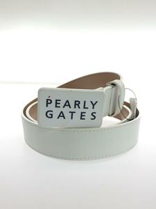 PEARLY GATES◆ロゴバックル/ベルト/牛革/WHT/無地/レディース