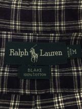 POLO RALPH LAUREN◆半袖シャツ/M/コットン/ネイビー/ブルー/紺/チェック柄/トップス_画像3