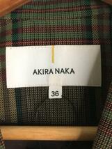 AKIRA NAKA◆テーラードジャケット/36/-/KHK/チェック/AW1701BR_画像3